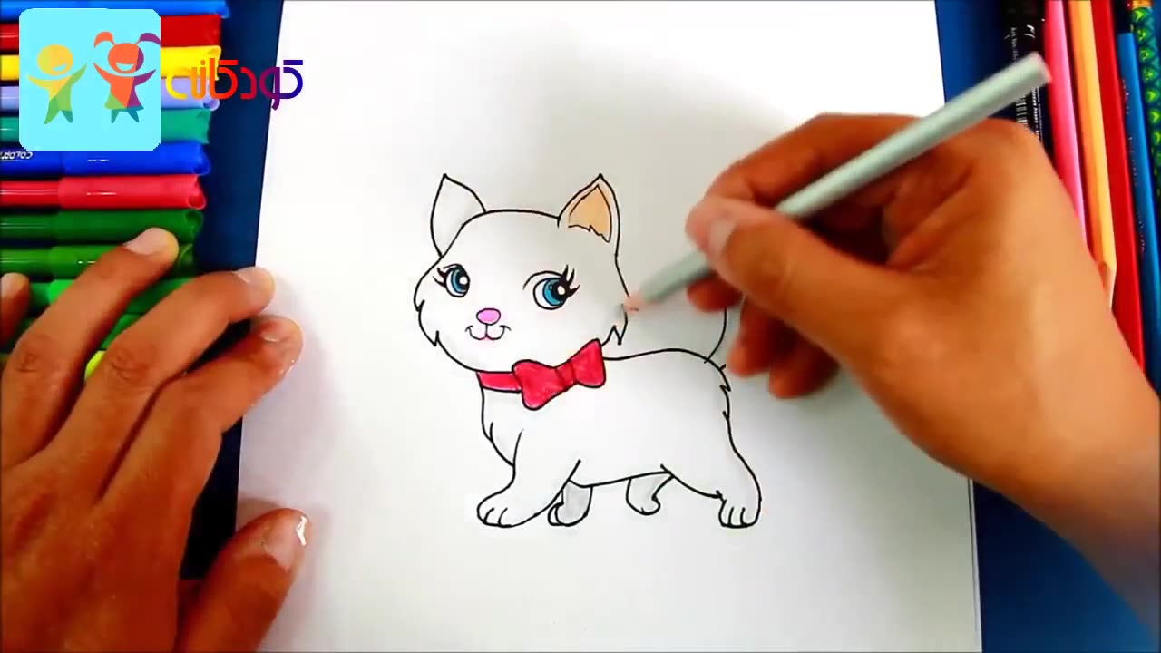 آموزش نقاشی به کودکان کشیدن گربه